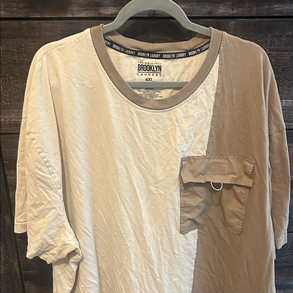 Brooklyn Laundry Beige and Tan Short Sleeve Tee